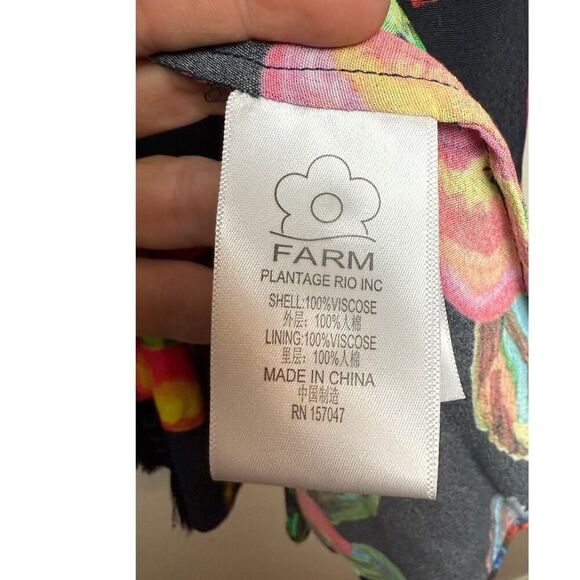 FARM RIO WRAP DRESS TOUCAN PRINT FRINGE TASSEL XS 0 2 - Picture 8 of 9